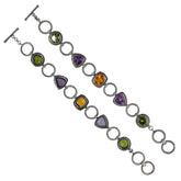 SB-1996-CO1 Sterling Silver Bracelet With Peridot Q., Citrine Q., Amethyst Q. Jewelry Bali Designs Inc